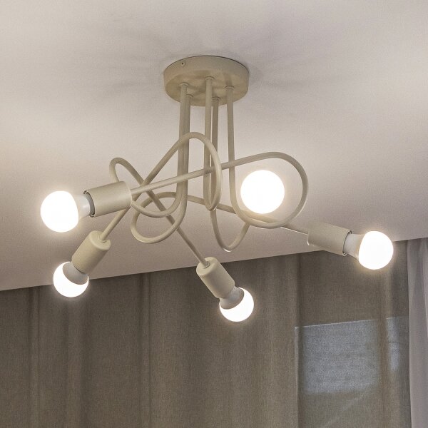 Lustră aplicată OXFORD 5xE27/15W/230V crem