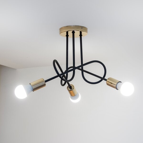 Lustră aplicată OXFORD 3xE27/15W/230V auriu/negru