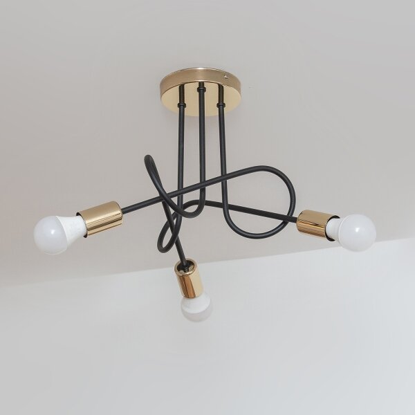 Lustră aplicată OXFORD 3xE27/15W/230V auriu/negru