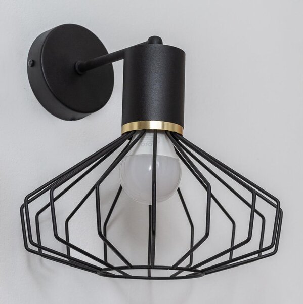 Aplica de perete SOLANO 1xE27/15W/230V negru/auriu