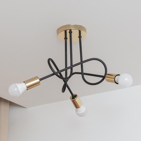 Lustră aplicată OXFORD 3xE27/15W/230V auriu/negru