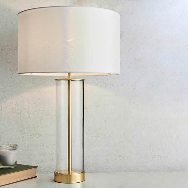 Endon 68802 - Lampă de masă tactilă dimabilă LESSINA 1xE27/10W/230V auriu/alb