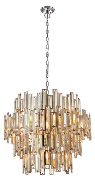 Endon 72746 - Lustru din cristal VIVIANA pe lanț, 15xE14/40W/230V, fumuriu
