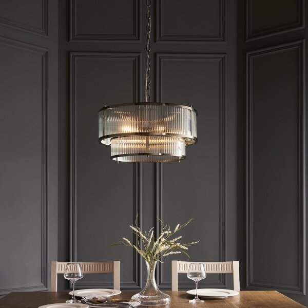 Endon 110944 - Candelabru suspendat cu lanț RIDGETON 5xE14/6W/230V alamă