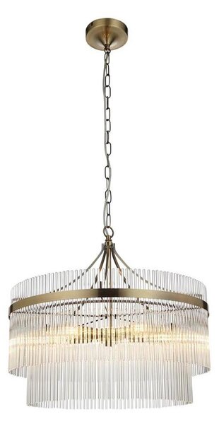 Endon 99166 - Candelabru MARIETTA cu lanț, 5xE14/7W/230V, alamă/sticlă clară