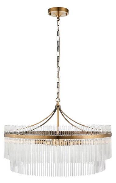 Endon 112574 - Candelabru suspendat pe lanț MARIETTA GRAND 7xE14/7W/230V alamă/sticlă clară