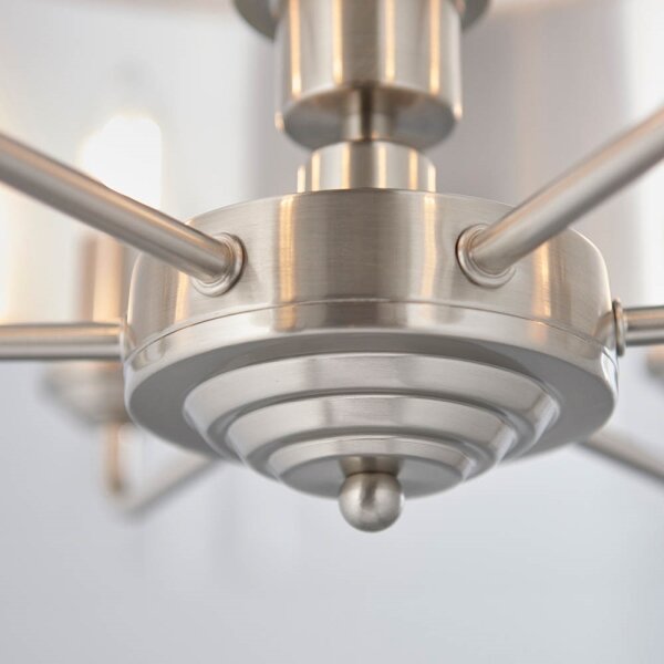 Endon 94357 - Candelabru suspendat pe lanț HIGHCLERE 6xE14/40W/230V bej/crom mat