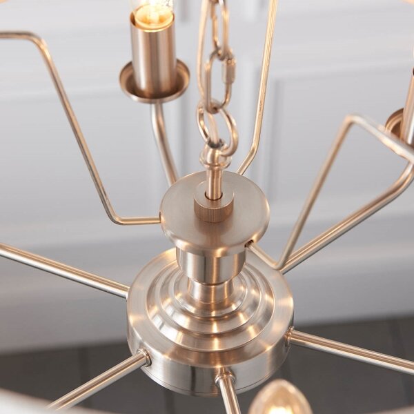 Endon 94357 - Candelabru suspendat pe lanț HIGHCLERE 6xE14/40W/230V bej/crom mat