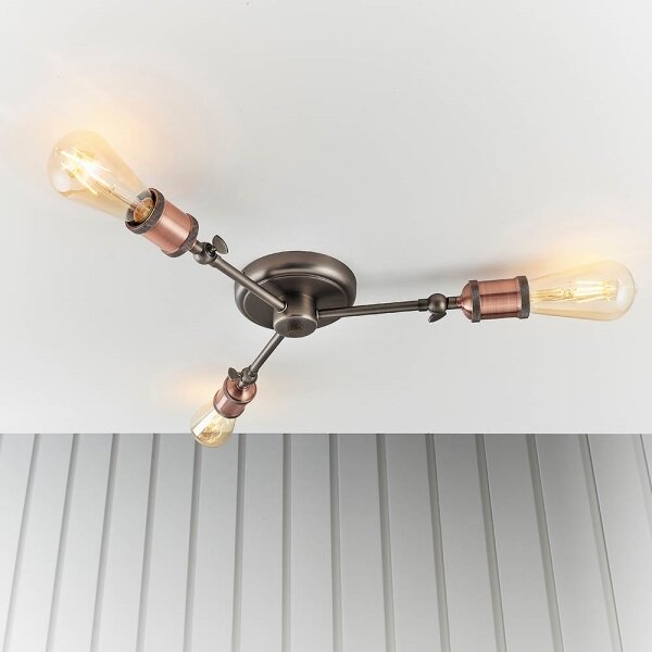 Endon 76124 - Spot halogen 3xE27/10W/230V crom mat/cupru