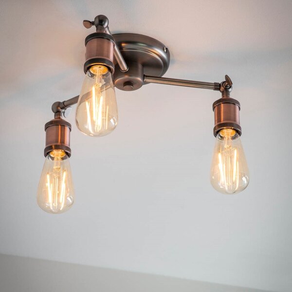 Endon 76124 - Spot halogen 3xE27/10W/230V crom mat/cupru