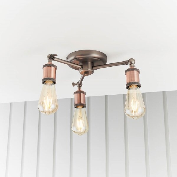 Endon 76124 - Spot halogen 3xE27/10W/230V crom mat/cupru