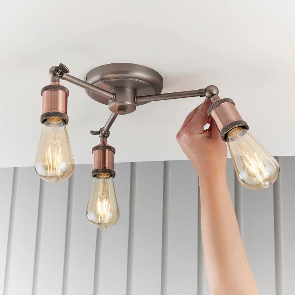 Endon 76124 - Spot halogen 3xE27/10W/230V crom mat/cupru