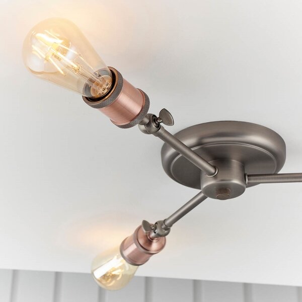 Endon 76124 - Spot halogen 3xE27/10W/230V crom mat/cupru