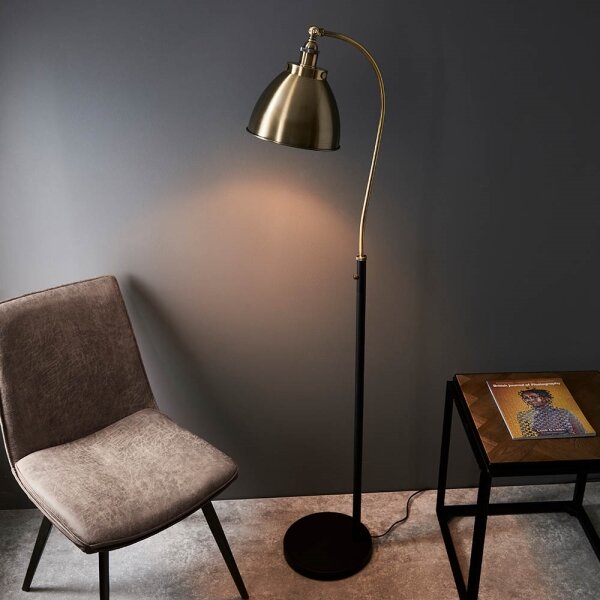 Endon 98748 - Lampadar FRANKLIN 1xE27/10W/230V alamă/negru