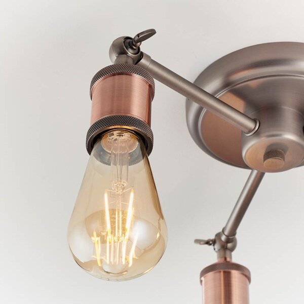Endon 76124 - Spot halogen 3xE27/10W/230V crom mat/cupru
