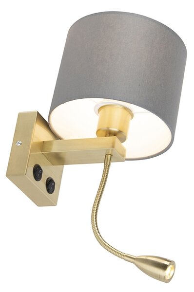 Lampă de perete Art Deco aurie cu abajur gri - Brescia