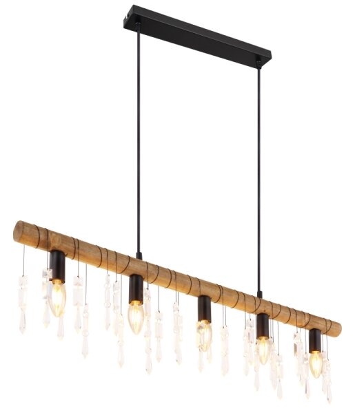 Globo 15532-5H - Lustră suspendată pe cablu KIRA 5xE14/40W/230V negru/maro
