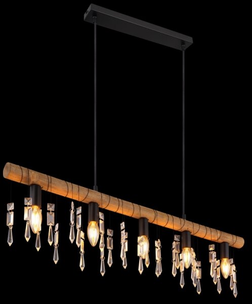 Globo 15532-5H - Lustră suspendată pe cablu KIRA 5xE14/40W/230V negru/maro