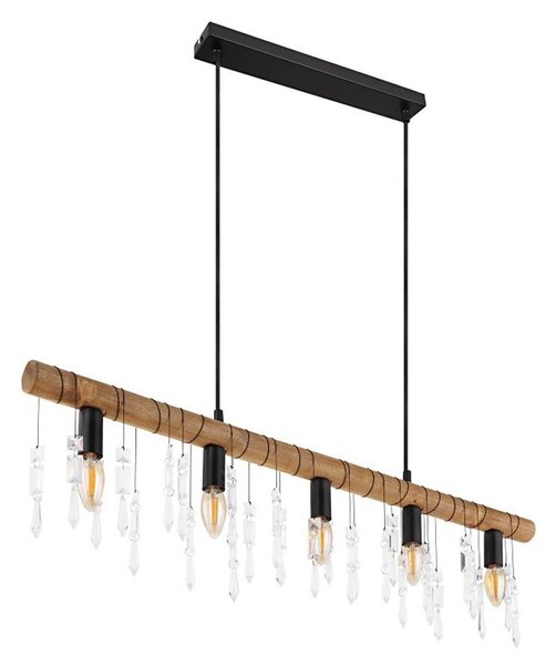 Globo 15532-5H - Lustră suspendată pe cablu KIRA 5xE14/40W/230V negru/maro