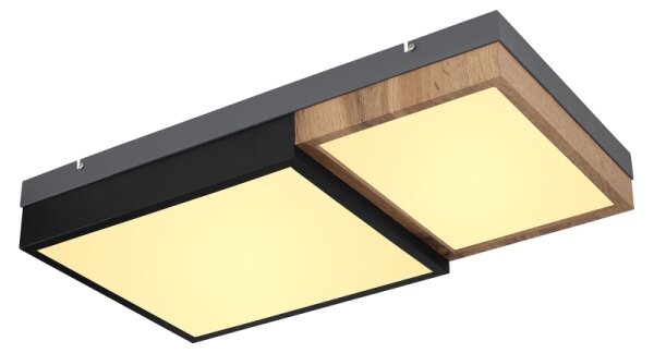 Globo 67286-30 - Plafonieră LED GUNDI 30W/230V, maro/negru