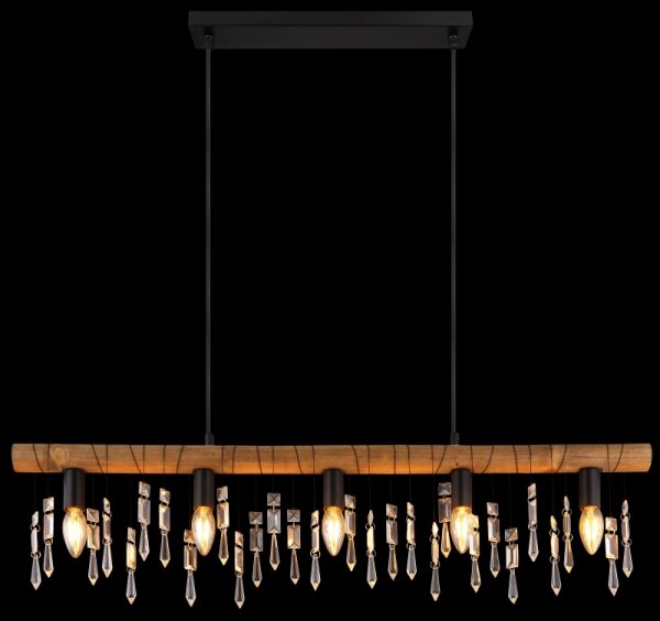 Globo 15532-5H - Lustră suspendată pe cablu KIRA 5xE14/40W/230V negru/maro