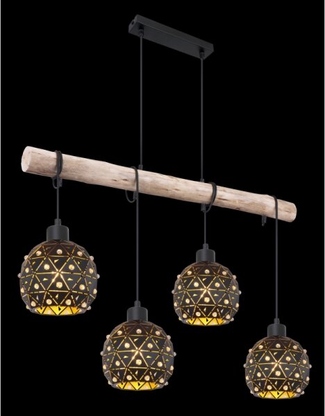 Globo 54029-4H - Candelabru suspendat pe cablu JODIE 4xE27/40W/230V bej/negru
