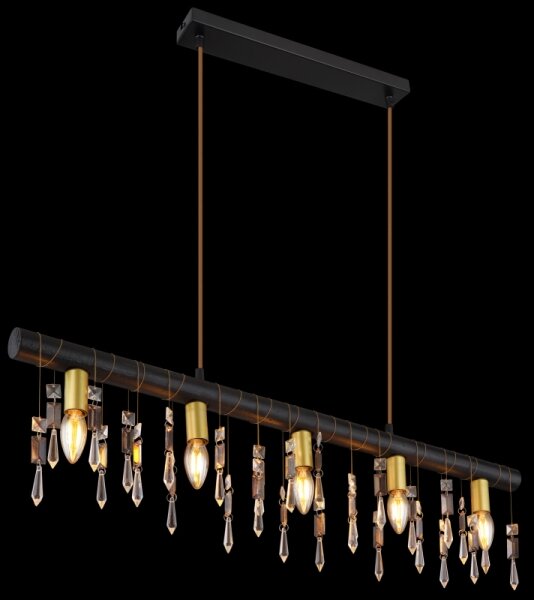 Globo 15532-5HB - Candelabru suspendat pe cablu KIRA, 5xE14/40W/230V, negru