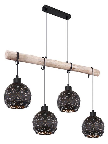 Globo 54029-4H - Candelabru suspendat pe cablu JODIE 4xE27/40W/230V bej/negru