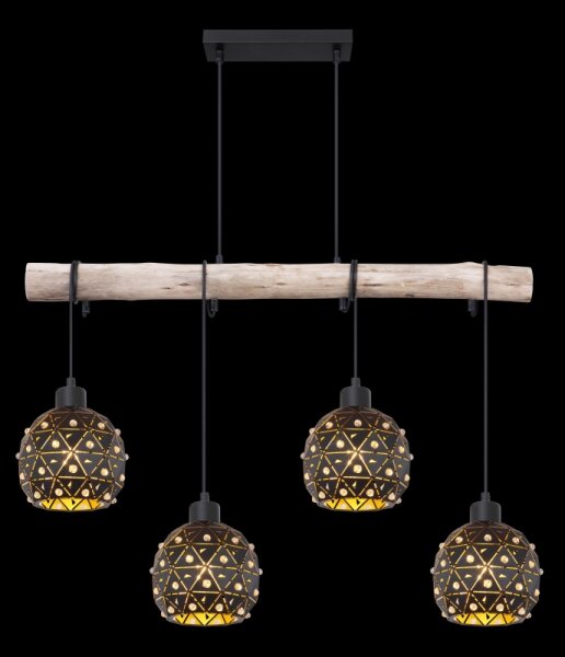 Globo 54029-4H - Candelabru suspendat pe cablu JODIE 4xE27/40W/230V bej/negru