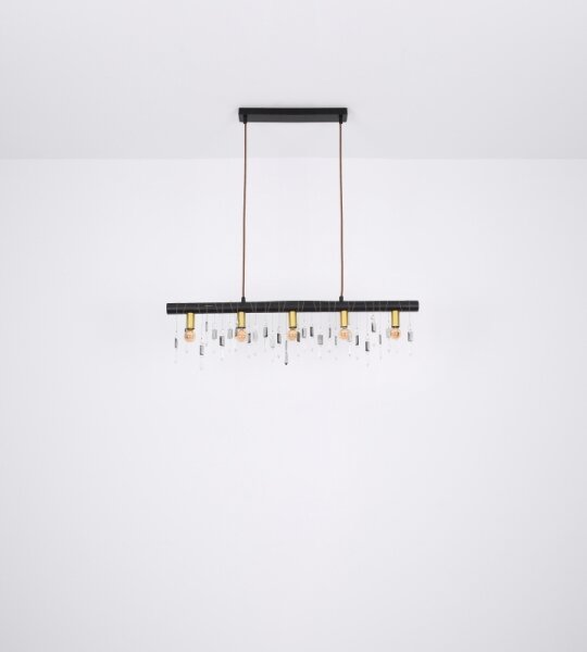 Globo 15532-5HB - Candelabru suspendat pe cablu KIRA, 5xE14/40W/230V, negru