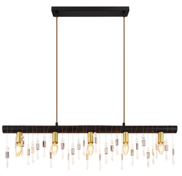 Globo 15532-5HB - Candelabru suspendat pe cablu KIRA, 5xE14/40W/230V, negru