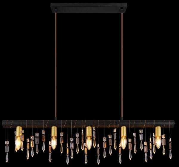 Globo 15532-5HB - Candelabru suspendat pe cablu KIRA, 5xE14/40W/230V, negru