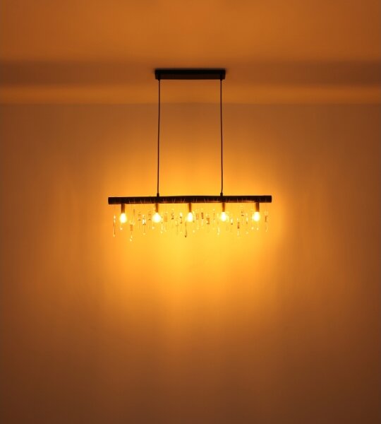 Globo 15532-5HB - Candelabru suspendat pe cablu KIRA, 5xE14/40W/230V, negru