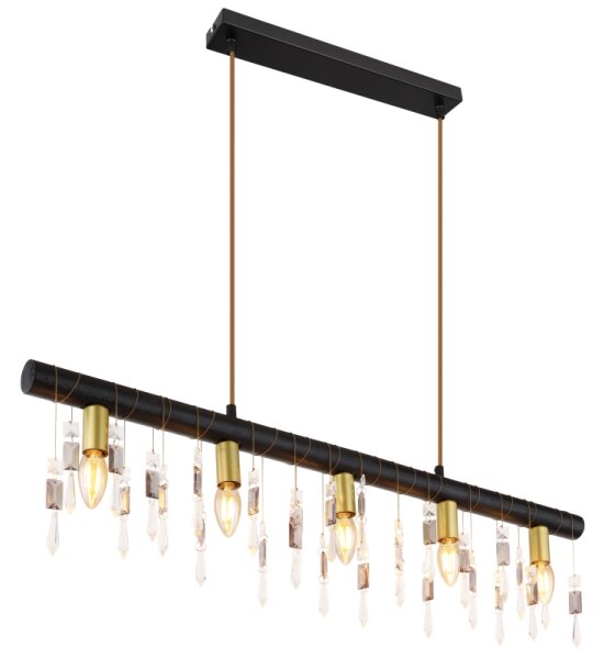 Globo 15532-5HB - Candelabru suspendat pe cablu KIRA, 5xE14/40W/230V, negru