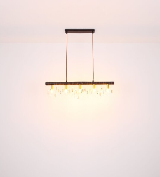 Globo 15532-5HB - Candelabru suspendat pe cablu KIRA, 5xE14/40W/230V, negru