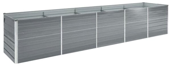 Strat înălțat de grădină, gri, 400x80x77 cm, oțel galvanizat