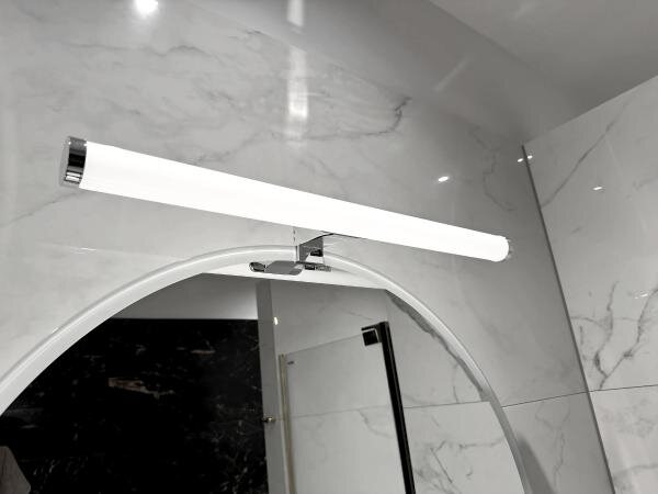 Iluminare LED pentru oglindă de baie, 12 W, 230 V, 59,5 cm, IP44, crom lucios