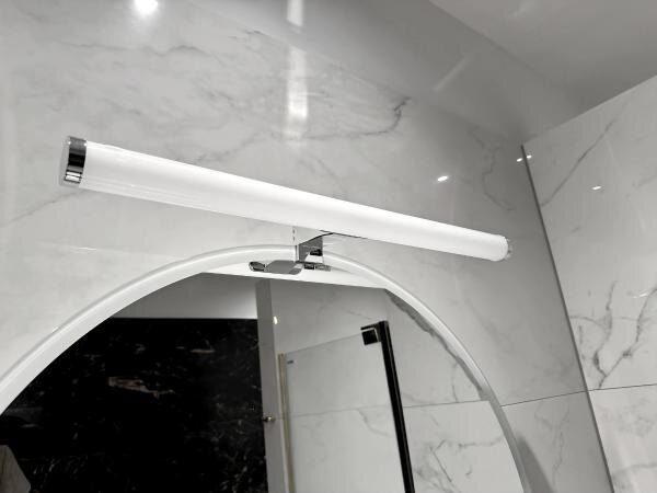 Iluminare LED pentru oglindă de baie, 12 W, 230 V, 59,5 cm, IP44, crom lucios