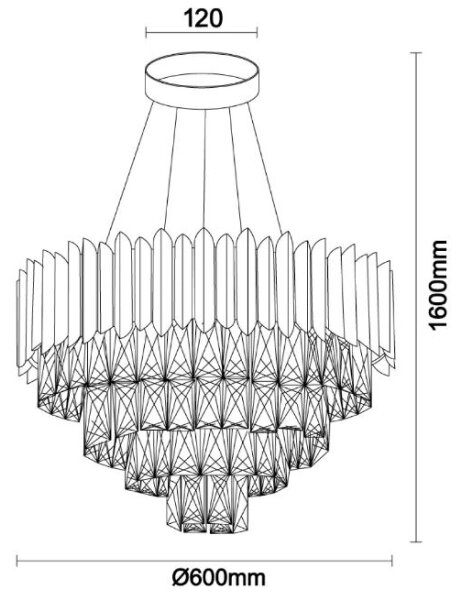 Brilagi - Lustru suspendat pe cablu CARLOS 9xE14/40W/230V diam. 60 cm