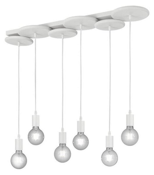 Lustră pe cablu DISCUS 6xE27/28W/230V albă Trio