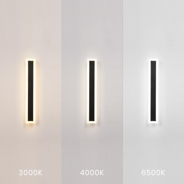 Aplică LED de exterior pentru perete WOW LED/20W/230V 3000/4000/6500K 60 cm IP54 neagră