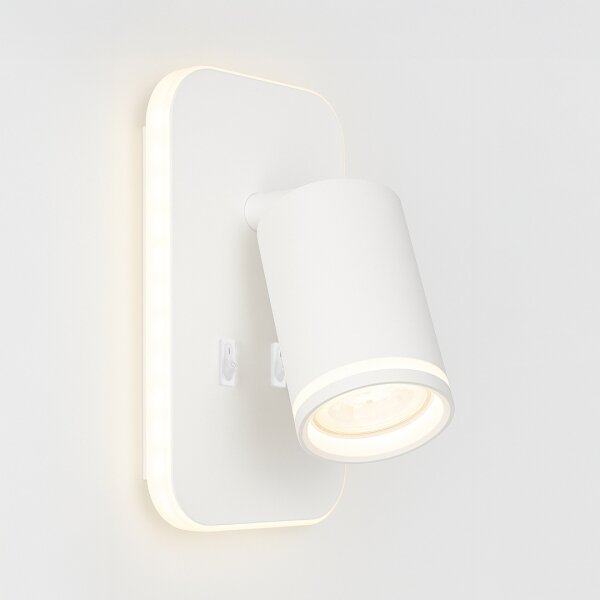 Aplica LED de perete tip spot PIPE 1xGU10/10W/230V + LED/6W, albă