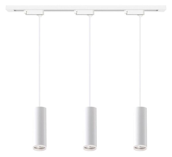 Pendul cu cablu pentru sistem de șină PIPE, 3xGU10/10W/230V, alb