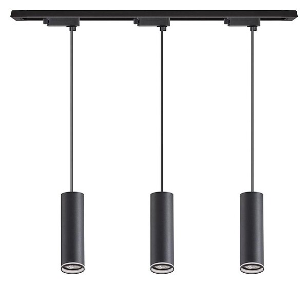 Lustră suspendată pe cablu pentru sistem de șină PIPE, 3x GU10, 10W, 230V, neagră