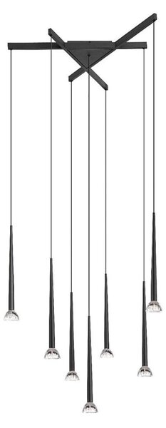Zuma Line P0603-07C-P7B1 - Lustră LED suspendată pe cablu BOSTON 7xLED/6W/230V neagră