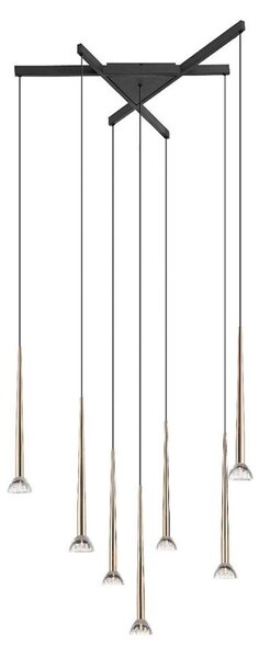 Zuma Line P0603-07C-SDB1 - Lustră LED suspendată pe cablu BOSTON 7xLED/6W/230V negru/auriu