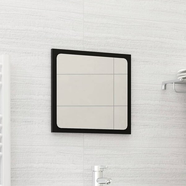 Oglindă de baie, negru, 40x1,5x37 cm, PAL