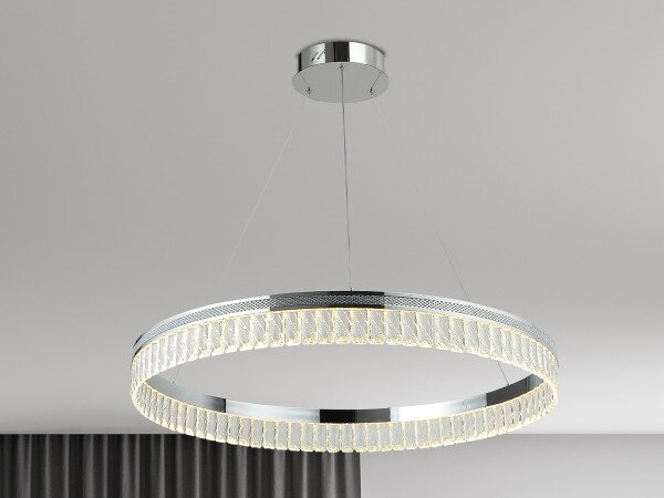 Candelabru cu cristale LED reglabil pe cablu THALIA LED/55W/230V 3000-6000K + telecomandă
