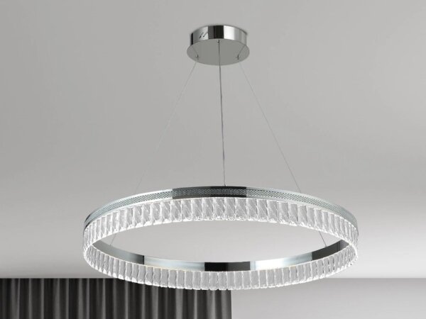 Candelabru cu cristale LED reglabil pe cablu THALIA LED/55W/230V 3000-6000K + telecomandă
