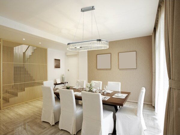 Candelabru cu cristale LED reglabil, suspendat pe cablu THALIA LED/50W/230V 3000-6000K + telecomandă